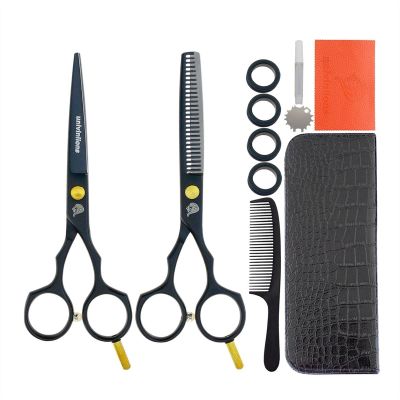 ATRIXU 5.5 Inch Hair Cutting Scissors Kit 11PCS Barber Hairdressing Scissors Set Barber Salon Shears Barber Accessories Professional Japanese Haircut Shears for Hair Salon Clips