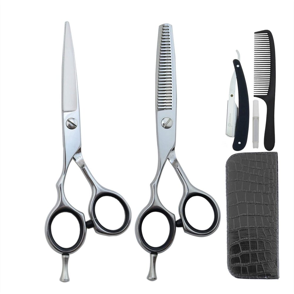 ATRIXU 5.5 inch Lefty Hairdressing Scissors Japan440C Thinning Shears for Left Handed Hairdresser Lefty Barber Accessories Professional Lefty Cutting Scissors Kit (Size : Scissors Kit)