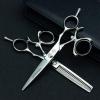 ATRIXU 5.5 Inch Japanese Hair Scissors Kit Salon Professional Hairdressing Scissors Barber Razor Edge Rotating Thumb Shears Swivel Thumb Scissor Rotary Haircut Cutting view 2