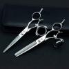 ATRIXU 5.5 Inch Japanese Hair Scissors Kit Salon Professional Hairdressing Scissors Barber Razor Edge Rotating Thumb Shears Swivel Thumb Scissor Rotary Haircut Cutting view 3