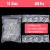 NOVO OVO Halloween 500 pcs Hawk Curved Trasnparent Extra Super Extreme Deep Curve Half Cover Long Square Tapered Eagle Claw False Nail Extension Tips Acrylic Nail 10 Sizes Bag Packaging Art Salon DIY view 4