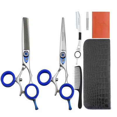 ATRIXU 6.0 Inch Hair Scissors Kit Professional Hairdressing Scissors Japanese Barber Razor Edge Rotating Thumb Shears Hair Clipper Professional Rotary Haircut Cutting Thinning