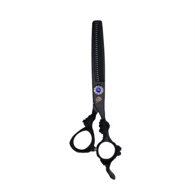 6.0 Inch Black Hair Styling Scissor Professional Hairdressing Scissors Kit Hair Cutting Thinning Shears Barber Accessories Dragon Shaped Salon Hair Clipper Japanese Steel ( Size : Thinning Scissor )