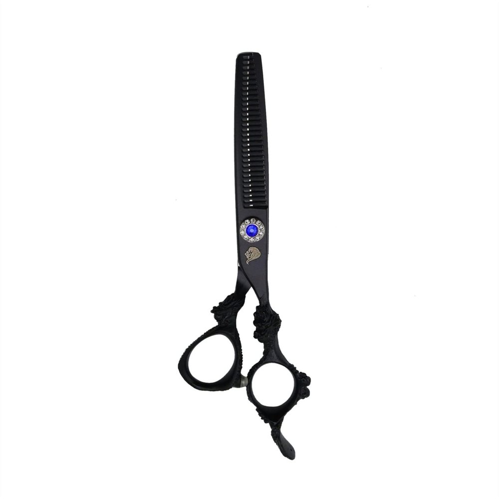 6.0 Inch Black Hair Styling Scissor Professional Hairdressing Scissors Kit Hair Cutting Thinning Shears Barber Accessories Dragon Shaped Salon Hair Clipper Japanese Steel ( Size : Thinning Scissor )