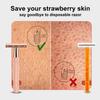 Rose Gold Double Edge Safety Razor, Single Blade Razors for Women, with 10 Platinum Coated Safety Razor Blades, 1 Blade Razors, Anti-slip Handle, Metal Material, Reusable, Eco-friendly, Smooth Shaving view 3