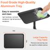 JOSTZHXIN Salon Rolling Tray, Premium Aluminum Tattoo Tray, Salon Rolling Cart Adjustable Height, SPA Service Rolling Trolley Tray for Beauty Hairstylist Dental Clinic,Black view 2