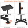 JOSTZHXIN Salon Rolling Tray, Premium Aluminum Tattoo Tray, Salon Rolling Cart Adjustable Height, SPA Service Rolling Trolley Tray for Beauty Hairstylist Dental Clinic,Black view 3