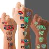 10 Sheets Independence Day Temporary Tattoo for Kids Adults Luminous 4th of July Fake Tattoos USA Flag Red White Blue Patriotic Party Supplies Tattoo Stickers Glow at Night for Memorial Day Labor Day view 1