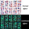10 Sheets Independence Day Temporary Tattoo for Kids Adults Luminous 4th of July Fake Tattoos USA Flag Red White Blue Patriotic Party Supplies Tattoo Stickers Glow at Night for Memorial Day Labor Day view 2