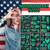 10 Sheets Independence Day Temporary Tattoo for Kids Adults Luminous 4th of July Fake Tattoos USA Flag Red White Blue Patriotic Party Supplies Tattoo Stickers Glow at Night for Memorial Day Labor Day view 3
