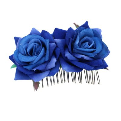 Abaodam Floral Hair Comb Accessory Rose Flower Headpiece for Women Long-lasting Combs for Party Wedding Bridal