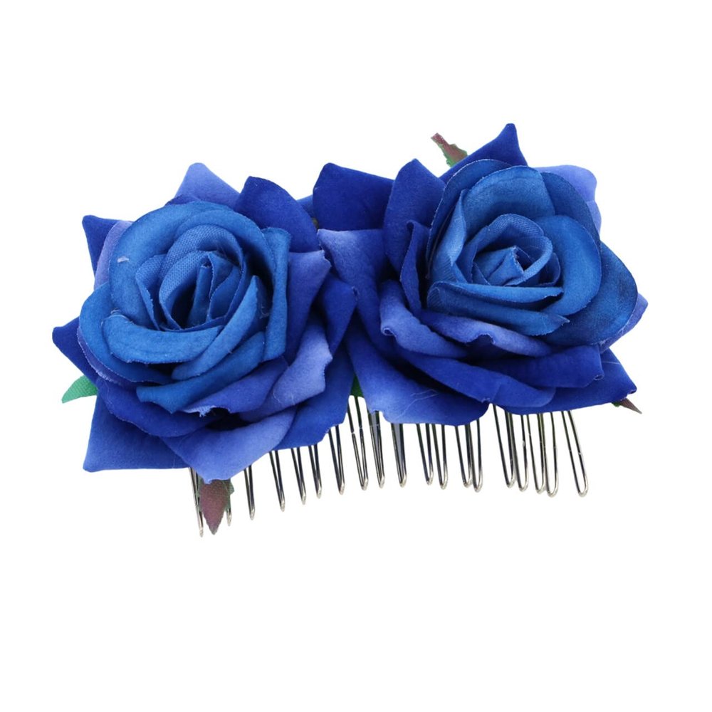 Abaodam Floral Hair Comb Accessory Rose Flower Headpiece for Women Long-lasting Combs for Party Wedding Bridal
