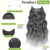 KooKaStyle Invisible Wire Hair Extensions with Transparent Headband Adjustable Size 4 Secure Clips Long Wavy Secret Wire Hairpiece 20 Inch Grey/Sliver Mixed for Women view 2