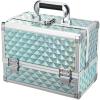 Joligrace Makeup Box 11.6-Inch Cosmetic Train Case for Women Travel Jewelry Organizer with Compartments & Mirror Portable Lockable Make-up Trunk Turquoise view 1