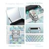 Joligrace Makeup Box 11.6-Inch Cosmetic Train Case for Women Travel Jewelry Organizer with Compartments & Mirror Portable Lockable Make-up Trunk Turquoise view 3
