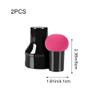 2 Pcs Makeup Sponges Makeup Sponges with Handles Cases Makeup Puffs for Foundation Creams and Powders (Mushroom A) view 2