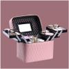Mgiahekc Makeup Bag with Mirror, Portable Women's Waterproof Cosmetic Case, Makeup Case Organizerwith Handle, Jewelry Storage Box,Pink view 1