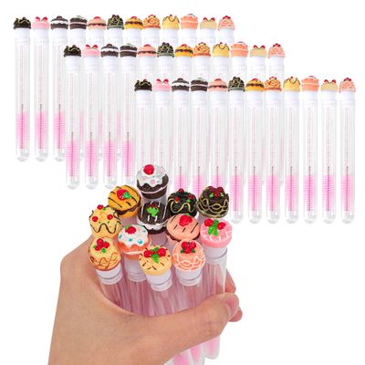 60 Pcs Lash Disposable Mascara Brushes Diamond Eyelash Spoolies Makeup Brush Mascara Wand in Sanitary Tube Lash Supplies  (CAKE)