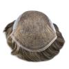 Toupee For Men Hair Pieces Swiss Lace Hair Replacement System Mens Toupee 100% Human Hair Pieces For Men French Lace Bleached Knot 7x9Light to medium density #530 5# MEDIUM LIGHT BROWN+30% GREY view 4