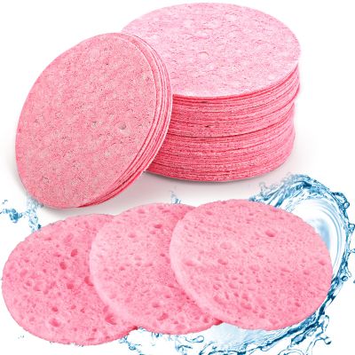 50-Count Compressed Facial Sponges for Estheticians Natural Cosmetic Spa Sponges for Facial Cleansing, Exfoliating Mask, Makeup Removal