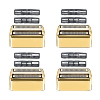 4 Pcs Replacement Foil and Cutters Compatible with BaBylissPRO Double Foil Shaver, Replacement Foil Compatible with FXFS2 Shaver (Gold)