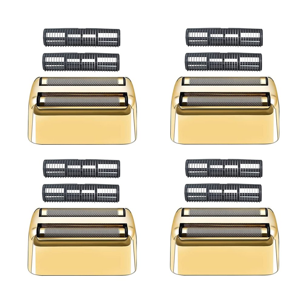 4 Pcs Replacement Foil and Cutters Compatible with BaBylissPRO Double Foil Shaver, Replacement Foil Compatible with FXFS2 Shaver (Gold)