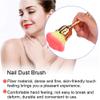Nail Dust Brush, Fiber Hair Long Handle Nail Brush, Rose Shape Makeup Brush Nail Cleaning Tool, Multifunction Nail Duster Brush for Nail Dust, Blush (03-light yellow + rose powder) view 2