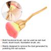 Nail Dust Brush, Fiber Hair Long Handle Nail Brush, Rose Shape Makeup Brush Nail Cleaning Tool, Multifunction Nail Duster Brush for Nail Dust, Blush (03-light yellow + rose powder) view 3