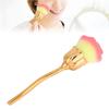 Nail Dust Brush, Fiber Hair Long Handle Nail Brush, Rose Shape Makeup Brush Nail Cleaning Tool, Multifunction Nail Duster Brush for Nail Dust, Blush (03-light yellow + rose powder) view 4