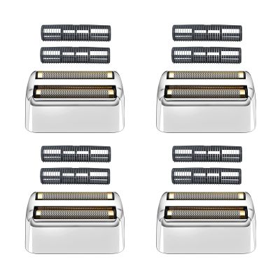 4 Pcs Replacement Foil and Cutters Compatible with BaBylissPRO Double Foil Shaver, Replacement Foil Compatible with FXFS2 Shaver (Silver)
