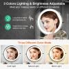 GREENFROM Rechargeable Wall Mounted Makeup Mirror Brushed Nickel, 8.5'' Magnifying Mirror with Lights Double-Sided 1X/10X 360 Rotation Extension Bathroom Shaving Mirror with Foldable Arm view 3