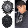 Afro Kinky Twist Crochet Braids Afro Toupee for Black Men All Poly Injected Real Human Hair Replacement System Curly Hairpieces Mens Toupee 8X10" Hair Unit (10 inch - 6mm wave, #1B Off Black/Natural Black) view 1