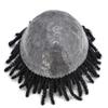 Afro Kinky Twist Crochet Braids Afro Toupee for Black Men All Poly Injected Real Human Hair Replacement System Curly Hairpieces Mens Toupee 8X10" Hair Unit (10 inch - 6mm wave, #1B Off Black/Natural Black) view 4