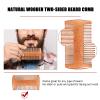4 in 1 Beard Shaping Styling Kits for Men, Include Double Sided Wooden Comb Pointed Scissors Small Folding Comb and Round Head Scissors, Beard Shaping Styling Tool for Home Salon view 3