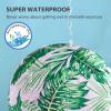 INNELO Luxury Shower Cap for Women Reusable Waterproof, Double Layered Shower Hair Cap with Adjustable Elastic Strap, Large Satin Lined Shower Bath Cap for Long Curly Straight Hair, Palm leaves view 2