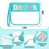 Buryeah 4 Pcs Chenille Letter Pouch Flat Nylon Clear Snack Bags Flat Multipurpose Zipper Makeup Bag for Travel Toiletry Bag Water-proof Cosmetic Pouch for Women(Cute Style) view 2
