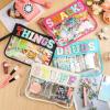 Buryeah 4 Pcs Chenille Letter Pouch Flat Nylon Clear Snack Bags Flat Multipurpose Zipper Makeup Bag for Travel Toiletry Bag Water-proof Cosmetic Pouch for Women(Cute Style) view 3