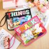 Buryeah 4 Pcs Chenille Letter Pouch Flat Nylon Clear Snack Bags Flat Multipurpose Zipper Makeup Bag for Travel Toiletry Bag Water-proof Cosmetic Pouch for Women(Cute Style) view 4