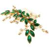 BETITETO Crystal Flower Hair Comb Bridal Wedding Rhinestone Hair Pin Piece for Women Girls (Green) view 4