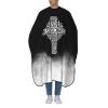55" x 66" Jesus Christ Savior - Names of Jesus Cross Gifts Barber Cape - Haircut Cape for Men Unisex Black Hair Cutting Cape with Adjustable Neck Size - Hairdresser Cape for Hair Treatment - Cutting view 1