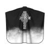 55" x 66" Jesus Christ Savior - Names of Jesus Cross Gifts Barber Cape - Haircut Cape for Men Unisex Black Hair Cutting Cape with Adjustable Neck Size - Hairdresser Cape for Hair Treatment - Cutting view 2