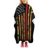 African Kente US Thin Red Line Flag Barber Cape Professional Haircut Apron Cute Hair Cutting Cape for Boys Girls view 1