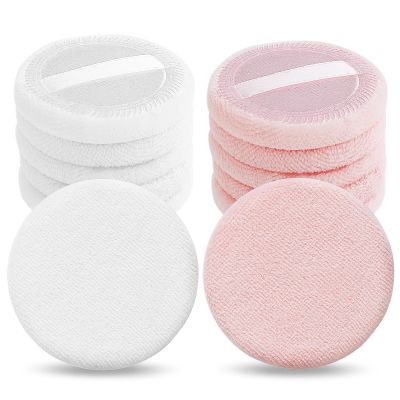 Sibba 12 PCS Blush Loose Powder Puff Face Setting Body Makeup Soft Velour Sponge Cosmetic Blender Make Up Mini Portable Finger Applicator Holder Small Fluffy Highlighter Facial Cosmetic Cushion