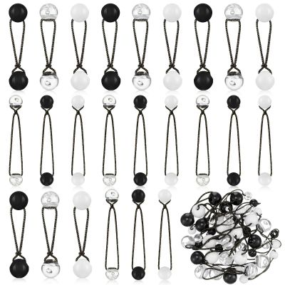 Jutom 24 Pieces Hair Tie Balls 20mm Bubble Ponytail Holders for Girls Double Bead Bubble 80s 90s Hair Balls Tie Elastic Accessories for Baby Toddler(Black and White Series)