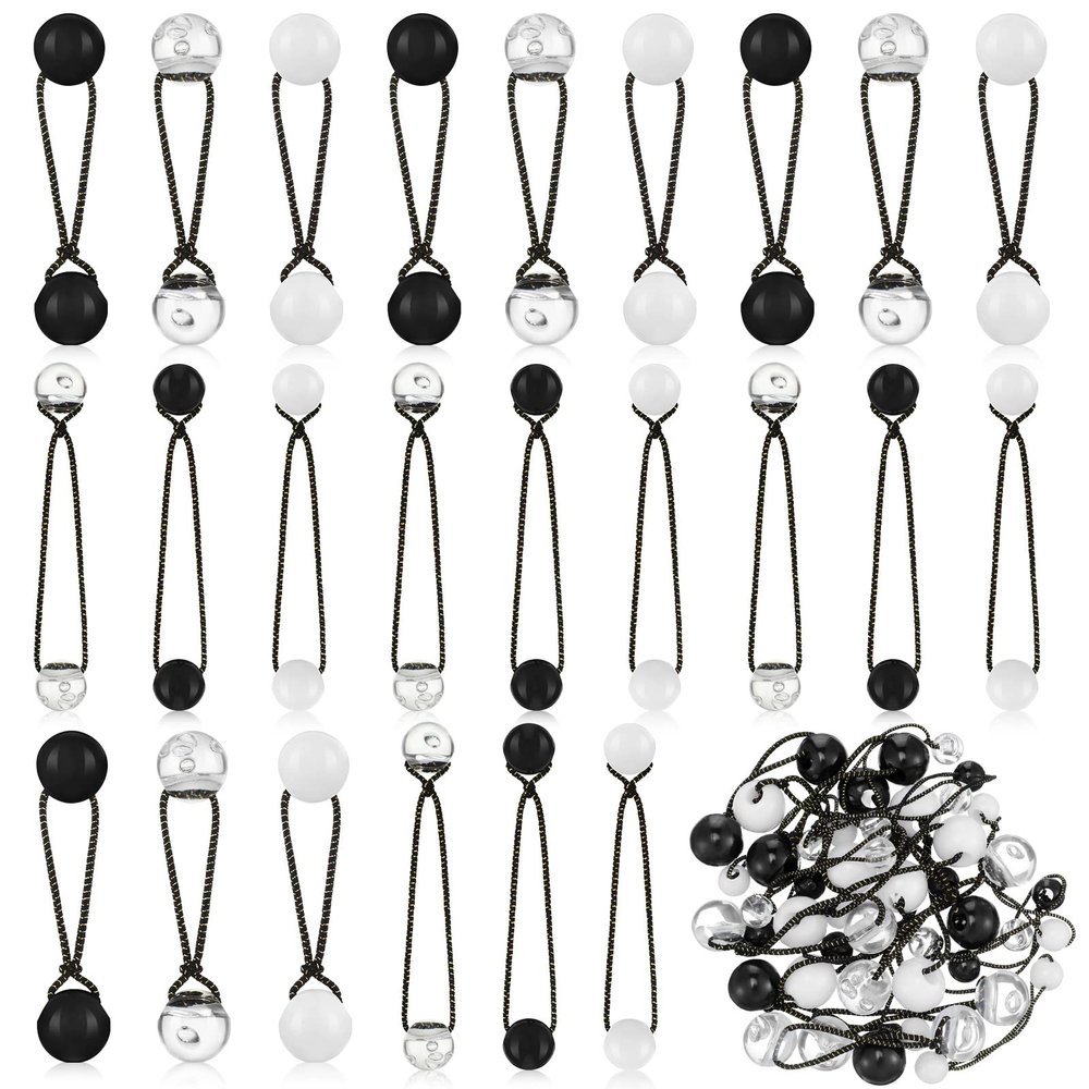 Jutom 24 Pieces Hair Tie Balls 20mm Bubble Ponytail Holders for Girls Double Bead Bubble 80s 90s Hair Balls Tie Elastic Accessories for Baby Toddler(Black and White Series)