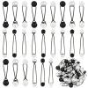 Jutom 24 Pieces Hair Tie Balls 20mm Bubble Ponytail Holders for Girls Double Bead Bubble 80s 90s Hair Balls Tie Elastic Accessories for Baby Toddler(Black and White Series) view 1