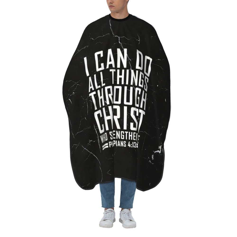 55" x 66" Philippians 4:13 Bible Verse Christian Gifts Faith Religious Gifts for Women Gifts Hair Stylist Cape - Barber Cape Salon Cape with Adjustable Neck Size Styling Hairdresser Haircut Apron