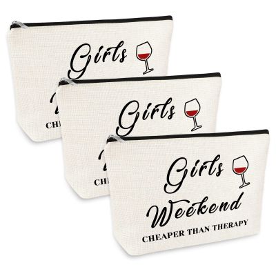 3 Pcs Girls Weekend Best Friends Gift for Women Makeup Bag Friendship Travel Trip Gift Cosmetic Bag Christmas Graduation Wedding Birthday Present for Sister Friends Bestie Travel Toiletry Pouch