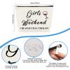 3 Pcs Girls Weekend Best Friends Gift for Women Makeup Bag Friendship Travel Trip Gift Cosmetic Bag Christmas Graduation Wedding Birthday Present for Sister Friends Bestie Travel Toiletry Pouch view 2