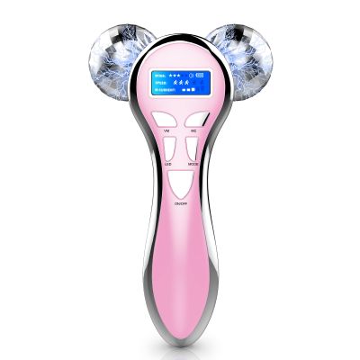 Yeadous Microcurrent Facial Device, 4D Electric Face Lift Roller with Vibration, Skin Care Products for Anti-Aging, Rechargeable Facial Massager for Face Eye Neck, Gifts for Her or Him(Pink)